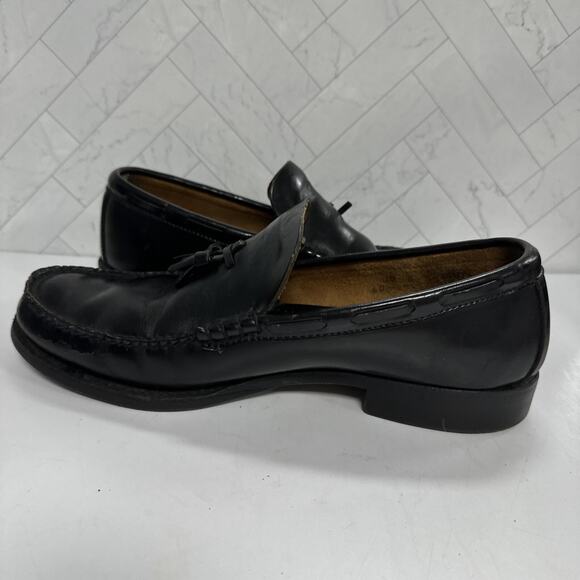 Vintage Biltrite Imperial Men's Size 10 W Black Leather Wingtip Tassel Loafers - Picture 9 of 12